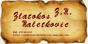 Zlatokos Maletković vizit kartica